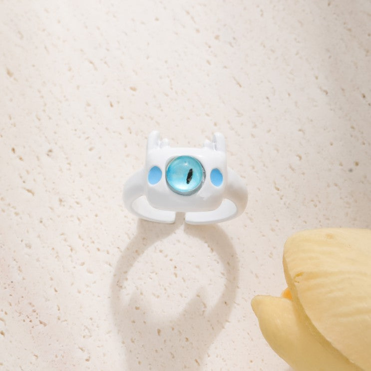 Wholesale Cute Cartoon Monster Colorful Open Rings ACC-RS-JunJie002