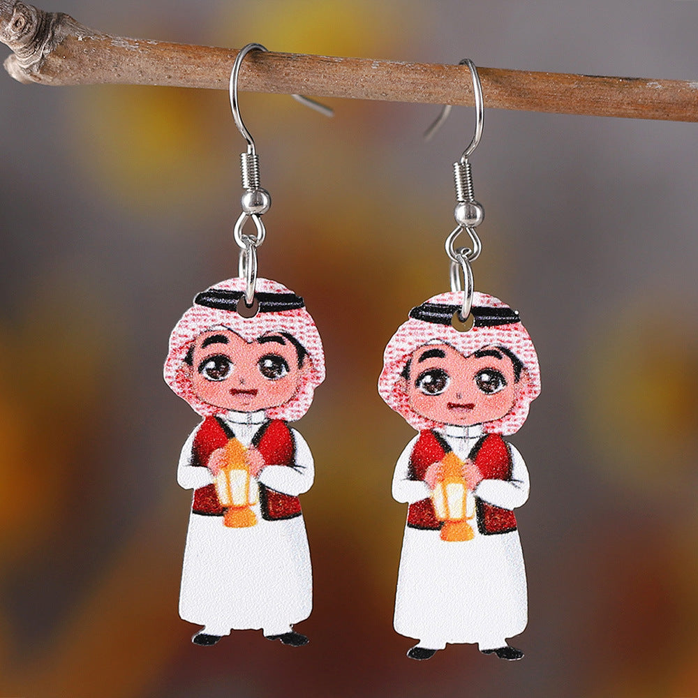Wholesale Arab cute cartoon character pendant earrings