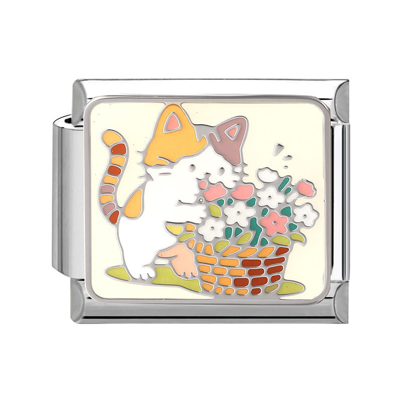 Wholesale Italian Charm Bracelet 9mm DIY Cute  vintage-style Creative Stainless Steel Composable Bracelet