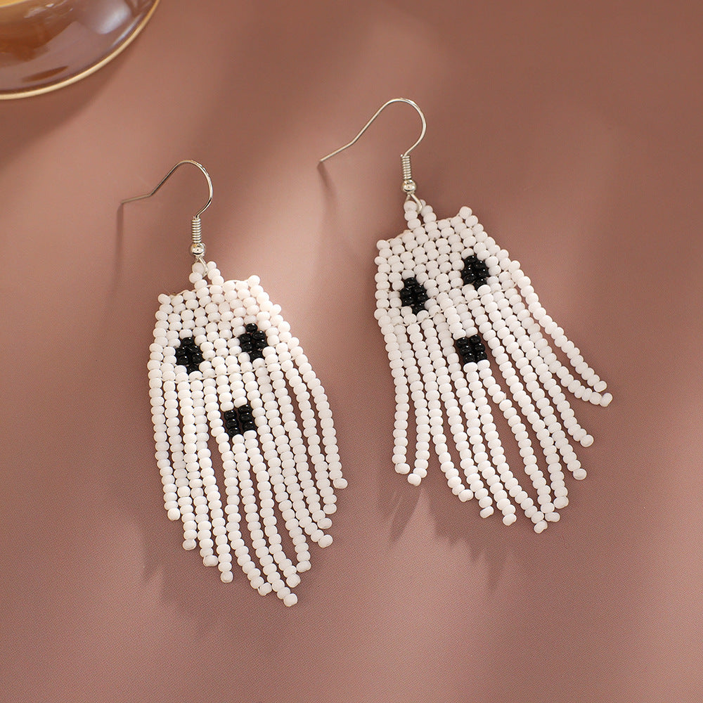 Wholesale  Creative Halloween Series Tassel Beaded Earrings