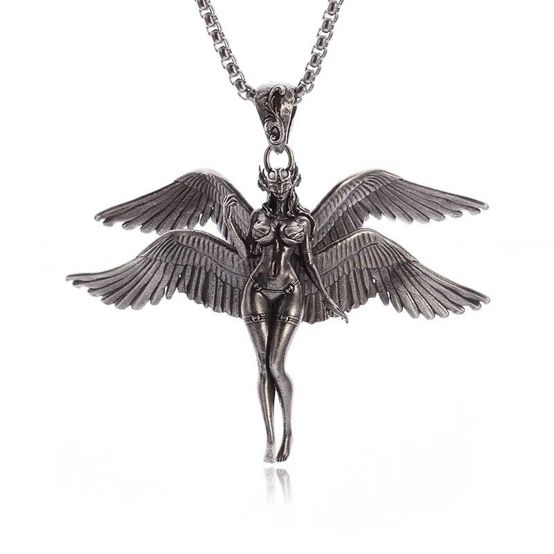 Wholesale  four-winged angel pendant necklace