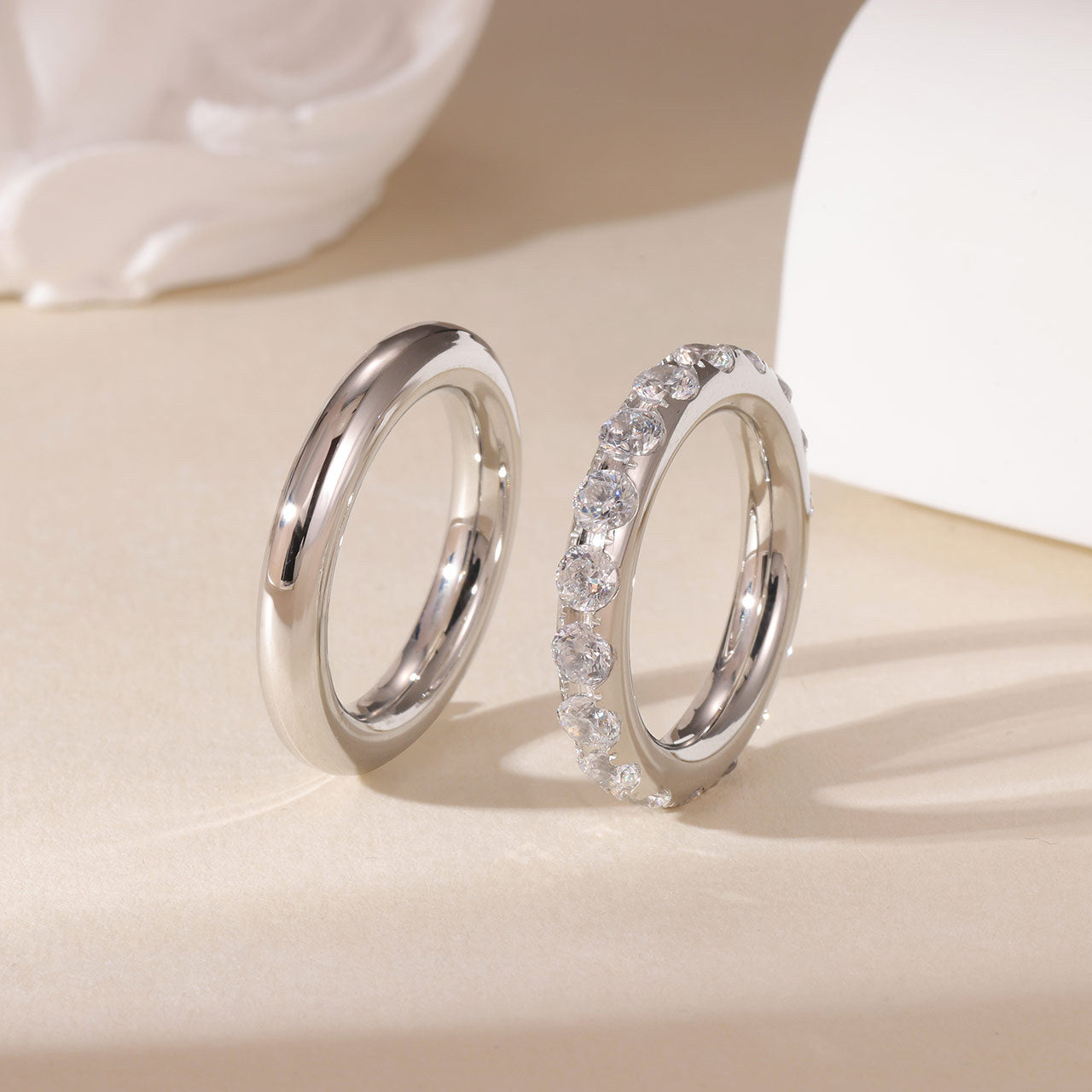 Wholesale Rhinestone Titanium Steel Ring