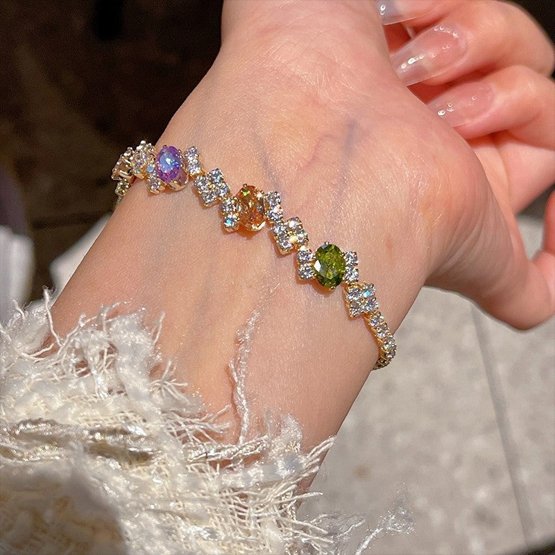 Wholesale Pink Diamond Ice Cube Bracelet,  Fashion Jewelry Accessory for Everyday Wear and Gift