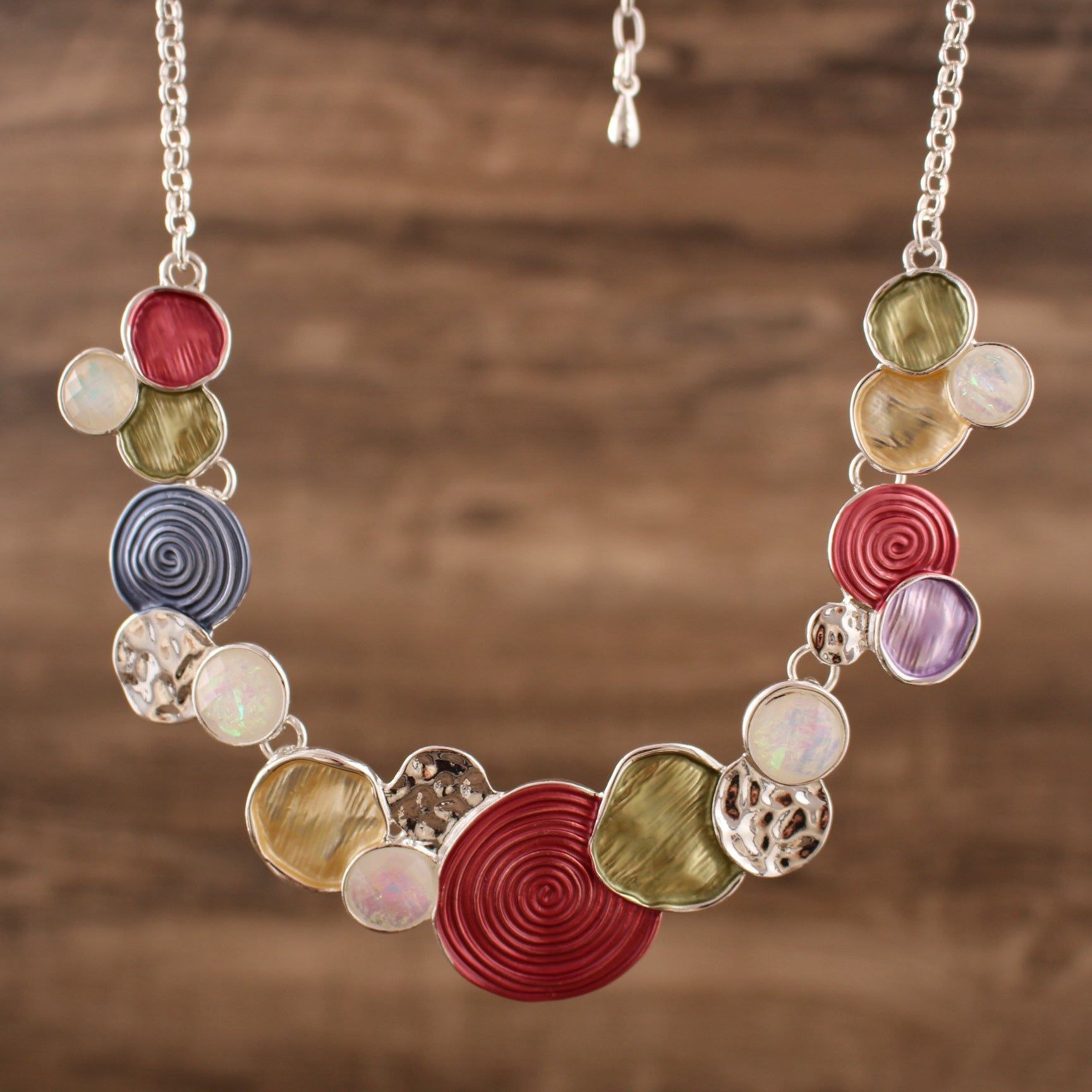 Wholesale  Round Colorful Painted Oil Alloy Necklace