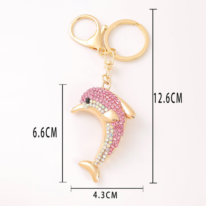 Wholesale Dolphin Rhinestone Alloy Keychain ACC-KC-YuanFei009