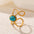 Wholesale Stainless Steel 18K Gold Open Turquoise Ring