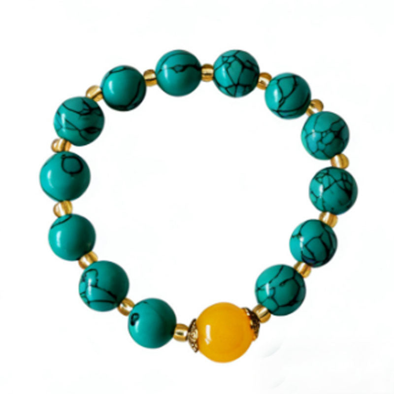 Wholesale Imitation Turquoise Beaded Bracelet Unisex Tibetan Style Travel Souvenir Jewelry Accessory