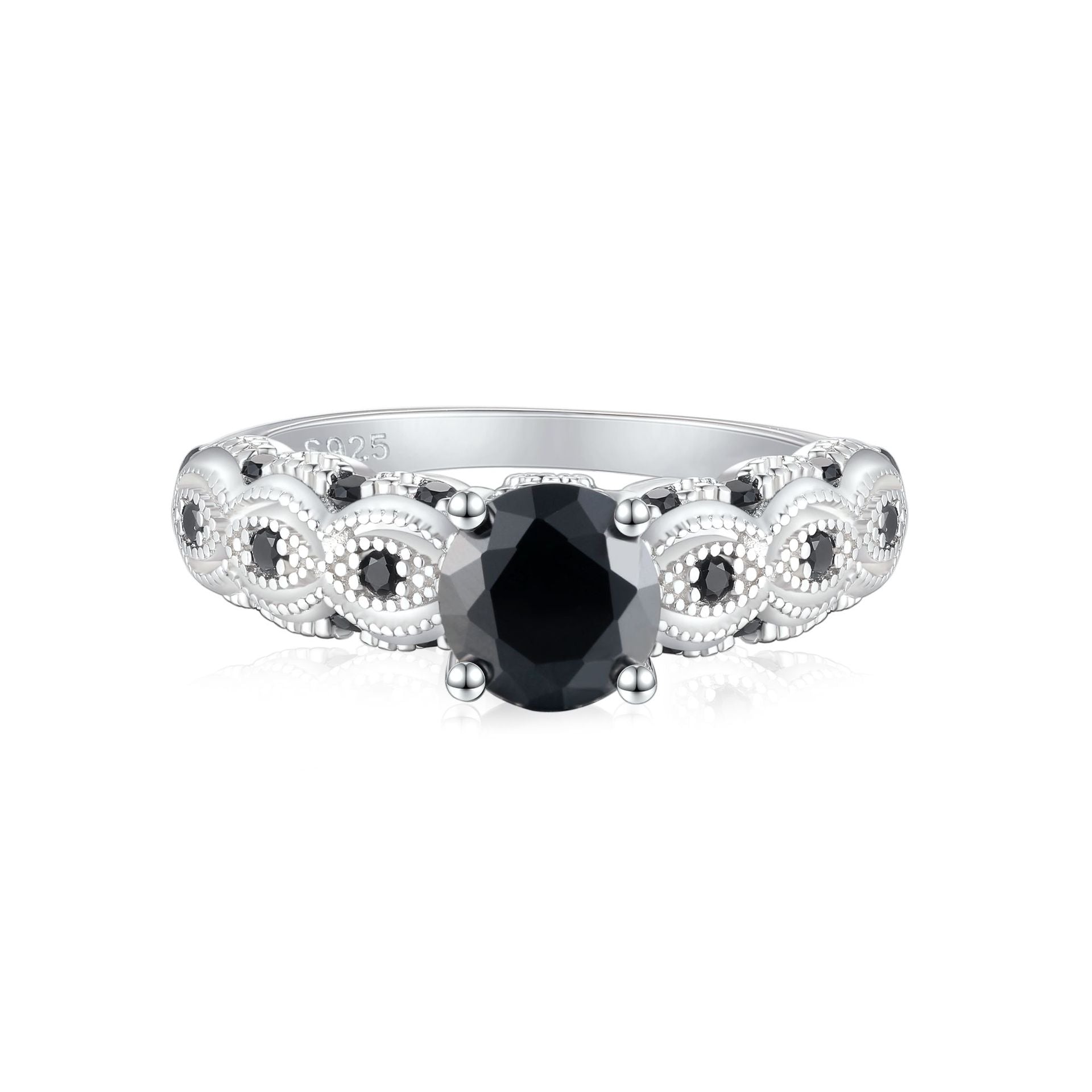 Wholesale S925 sterling silver black nano ring