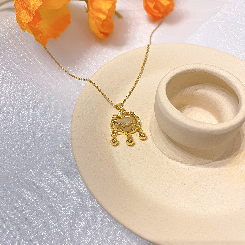 Wholesale Electroplated Titanium Steel Necklace Micro-embedded Clavicle Chain Choker Necklace ACC-NE-Xiyue003