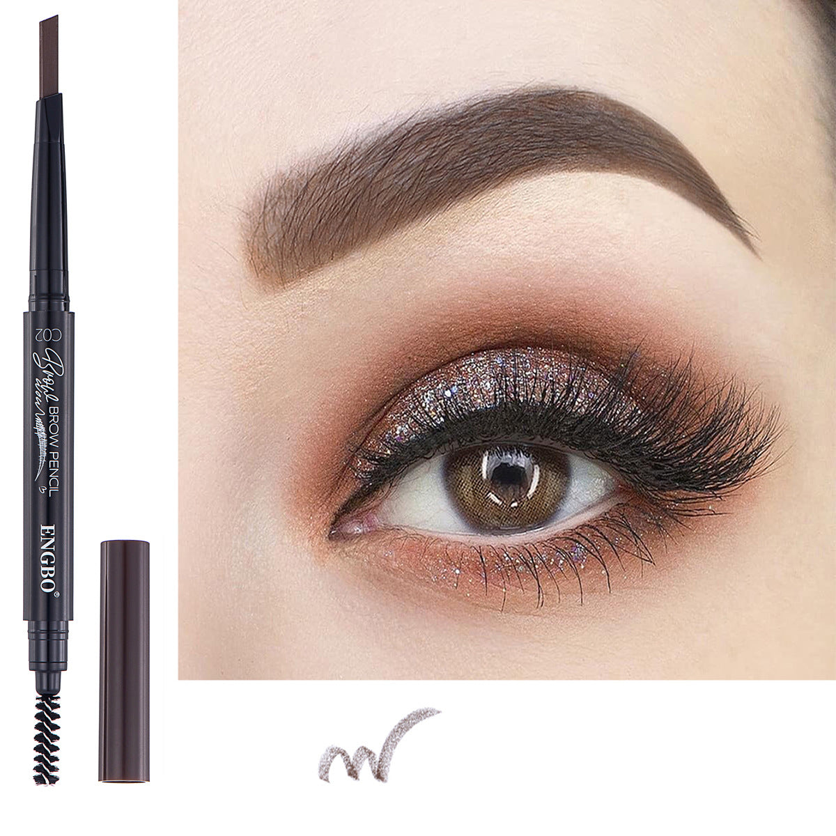 Wholesale double-headed eyebrow pencil with built-in eyebrow brush