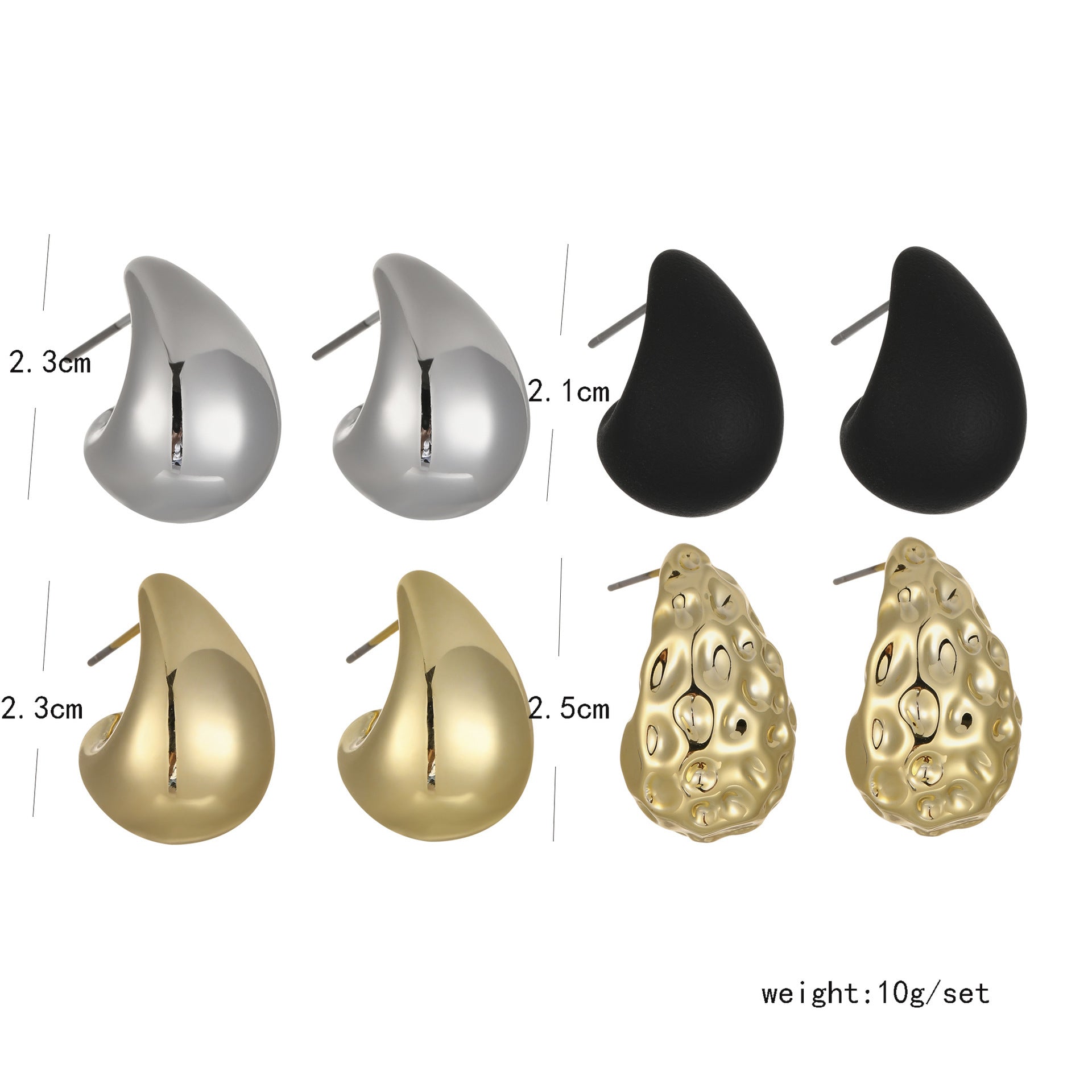 Wholesale  Water Drops Hammer Ear Bone  Geometric Earrings