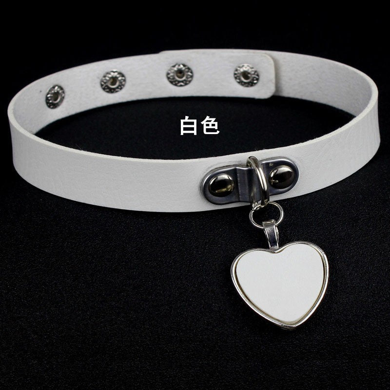 Wholesale leather bell heart necklace