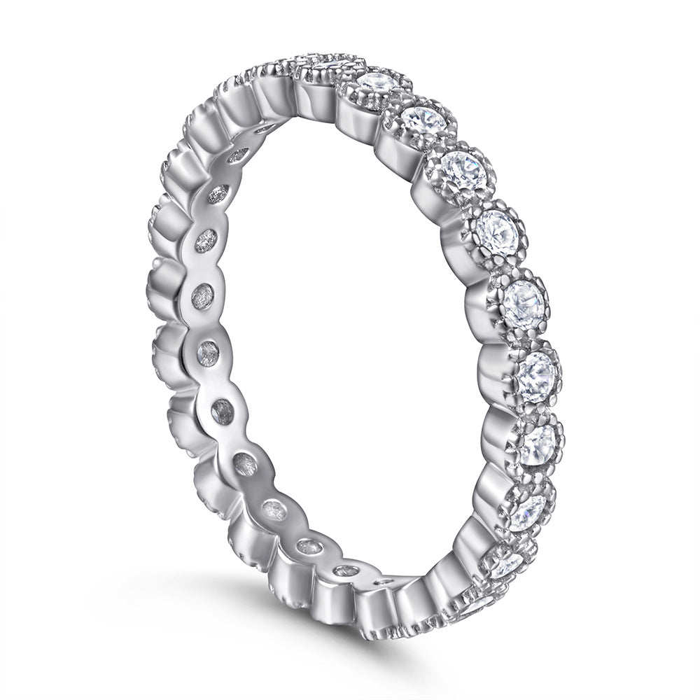 Wholesale Women S Geometric Silver Ring White Gold Finish Fashion Jewelry Accessory