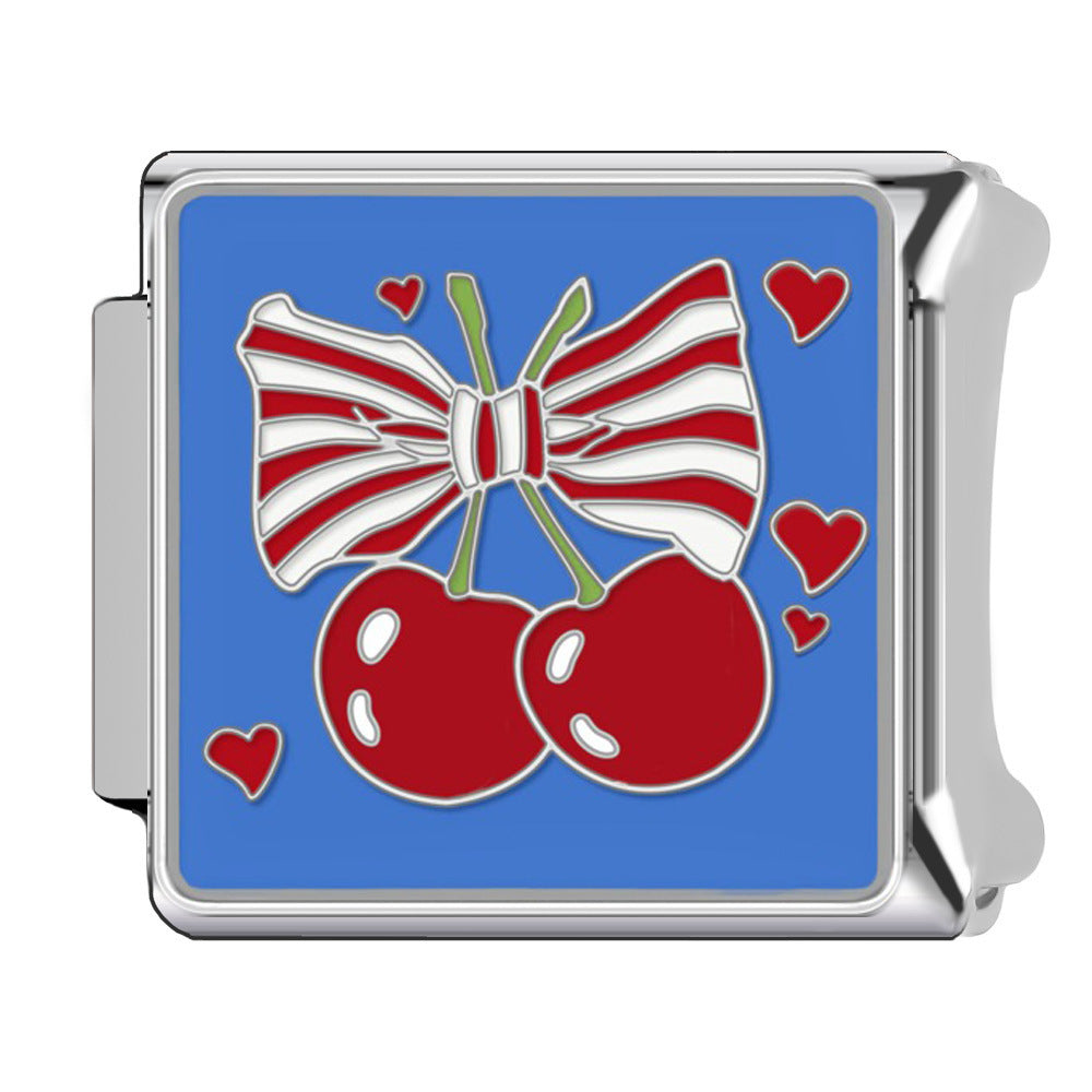 Wholesale  Italian Charm Bracelet 9mm DIY  fruit cherry Creative Stainless Steel Composable Bracelet