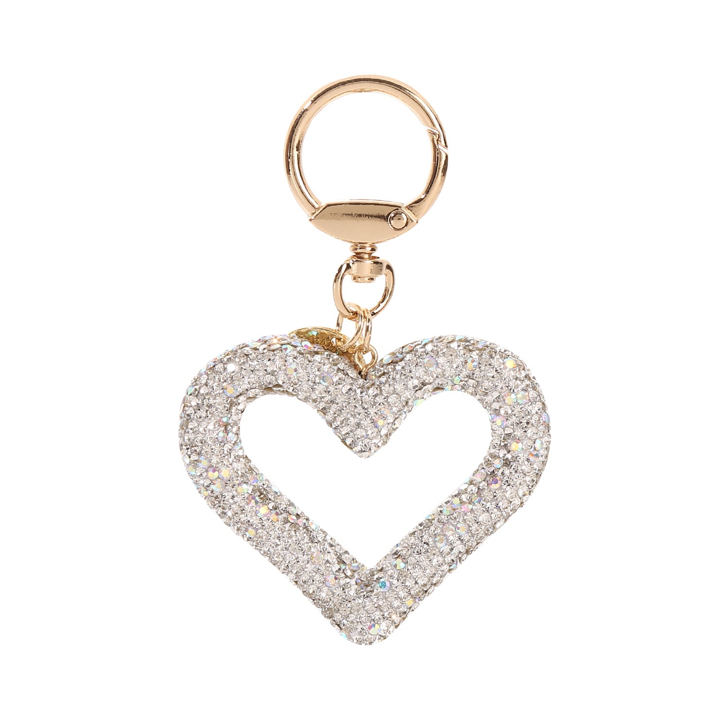 Wholesale Hollow Full Diamond Heart Rhinestone Keychain