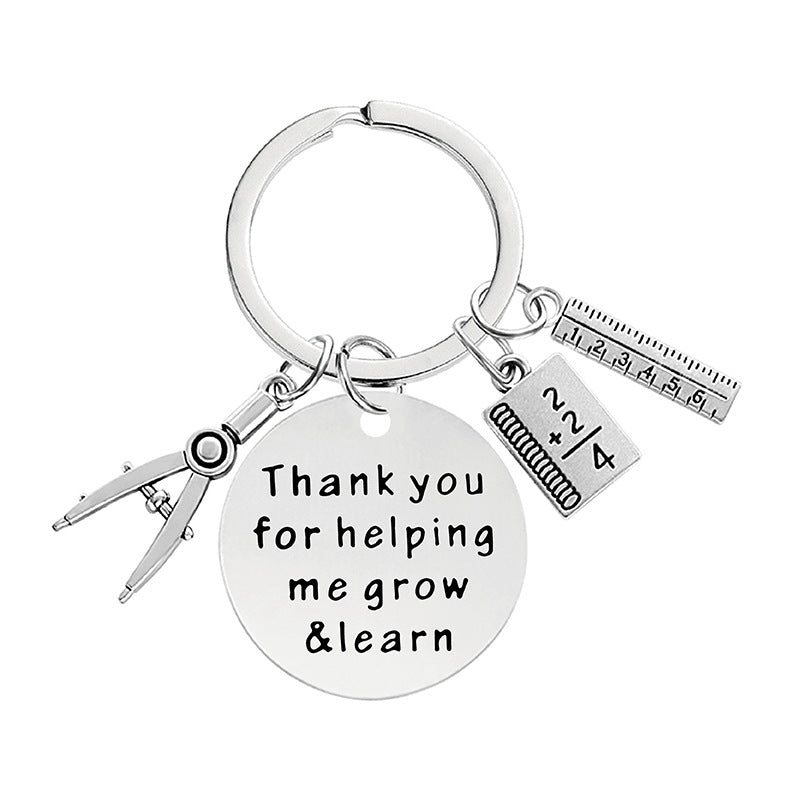 Wholesale Thanksgiving Teacher Compasses Ruler Metal Keychain Holiday Gift ACC-KC-Ganggu018