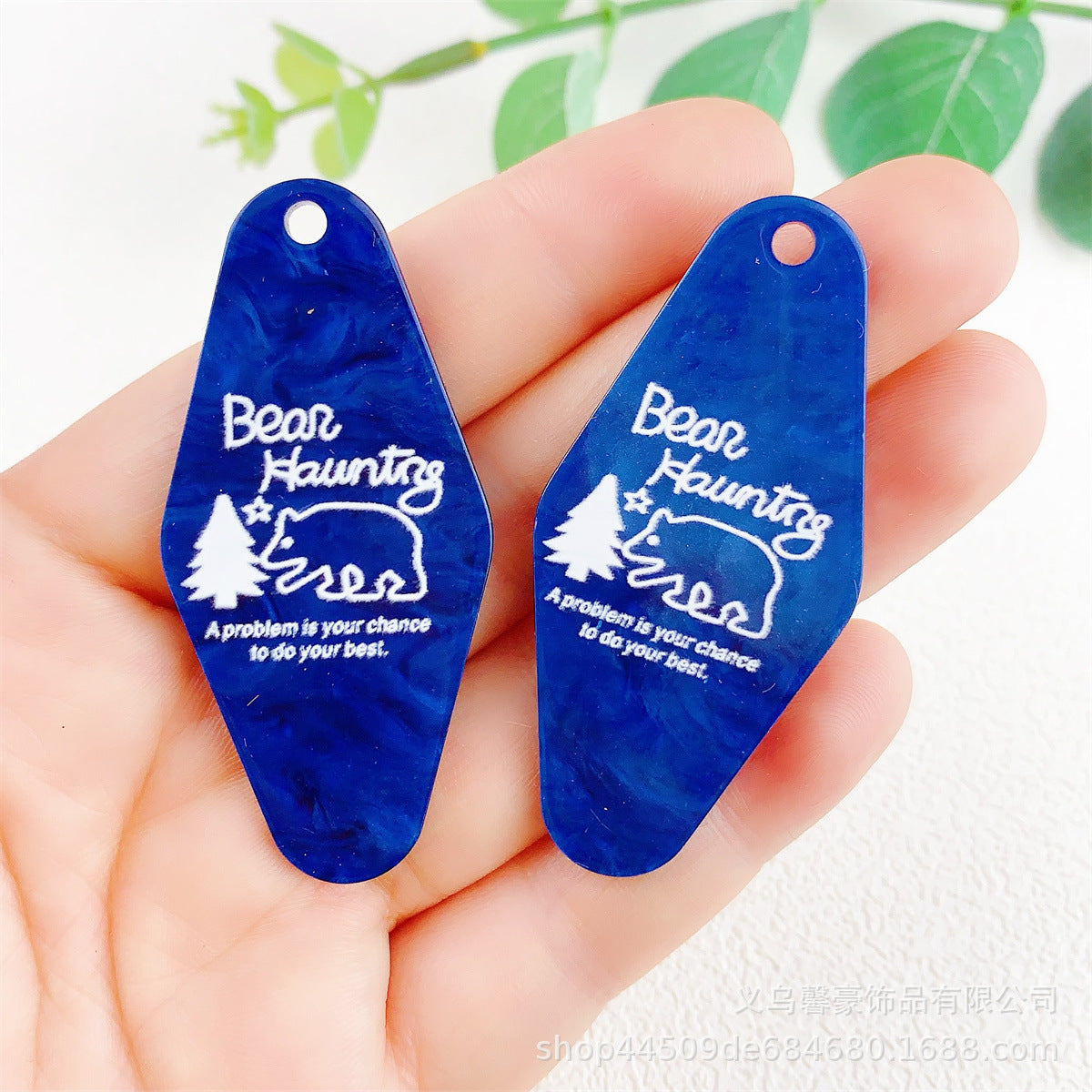 Wholesale 10pcs Acrylic Diamond Nameplate Logo Tag Pendant