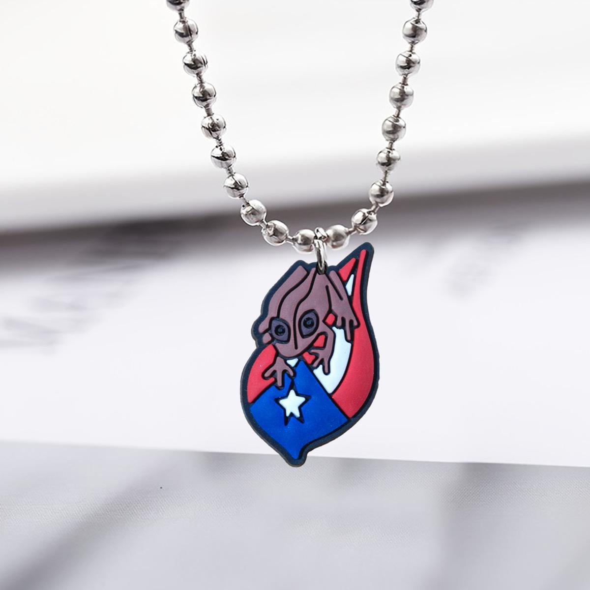 Wholesale Stainless steel American Independence Day Series Small Bead Necklace