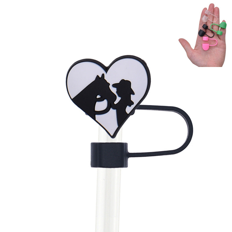 Wholesale Random 100pcs Cowgirl PVC Soft Straw Tube Cap