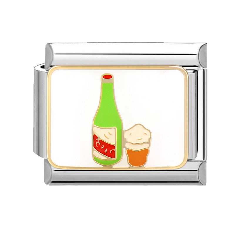 Wholesale Italian Charm Bracelet 9mm DIY Splicing Creative Pattern Titanium Steel  Composable Bracelet