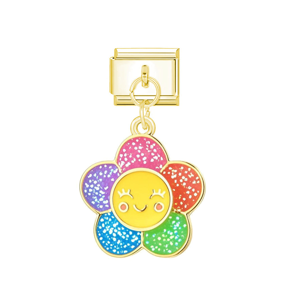 Wholesale Italian Charm Bracelet 9mm DIY Cartoon Butterfly Cloud Pendant Series Creative Stainless Steel Composable Bracelet