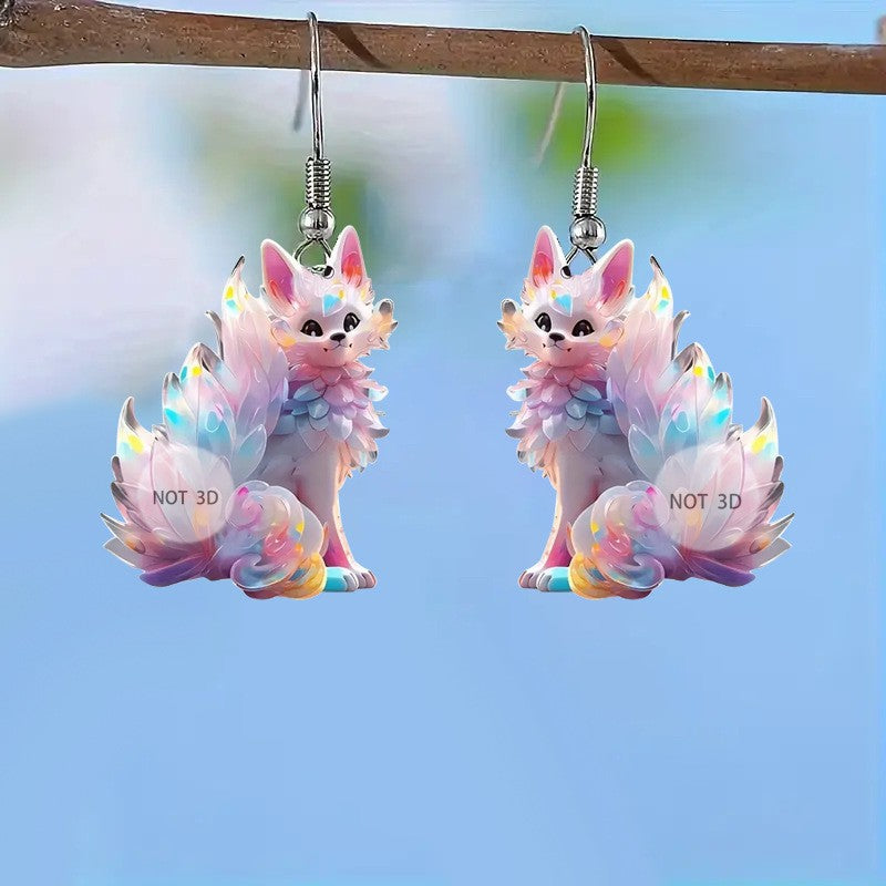 Wholesale Colorful Fox sy Acrylic Earrings