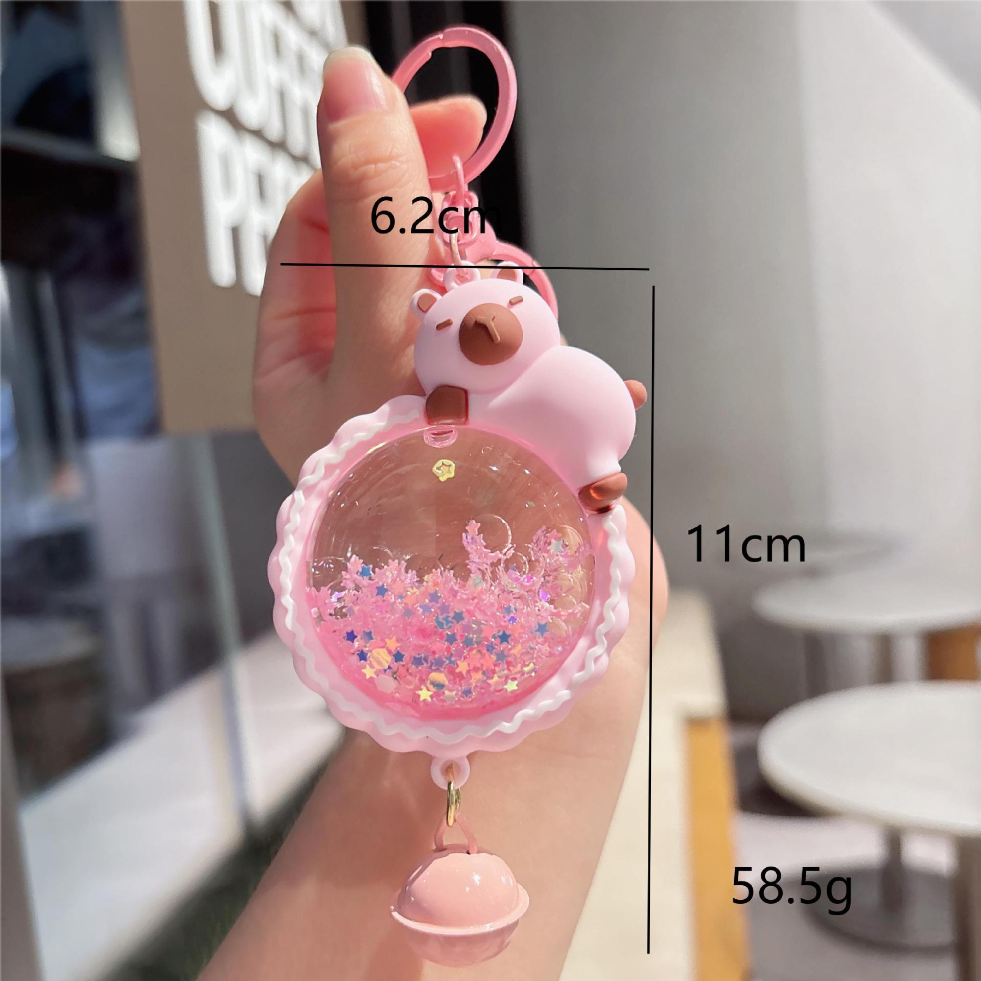 Wholesale Creative Quicksand Bottle Wind Chime Capybara Keychain