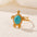 Wholesale Stainless Steel 18K Gold Open Turquoise Ring