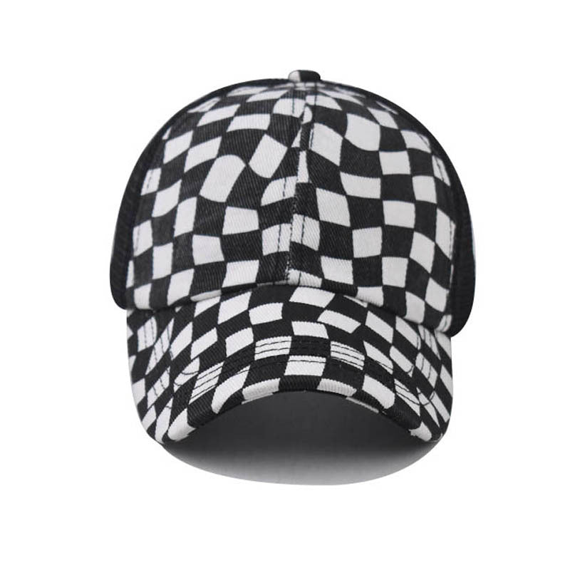 Wholesale Chic Checkerboard Ponytail Baseball Cap For Women Adjustable Summer Sun Hat