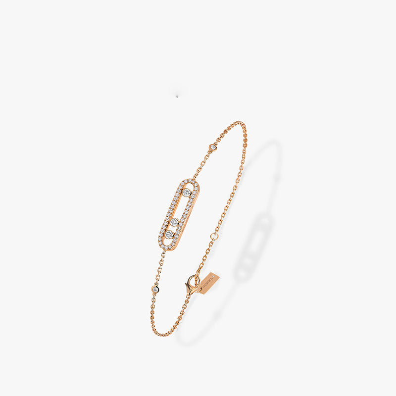 Wholesale 925 Sterling Silver Sliding Chain Bracelet For Women White Gold Electroplated Fashion Jewelry Gift Boutique Resale