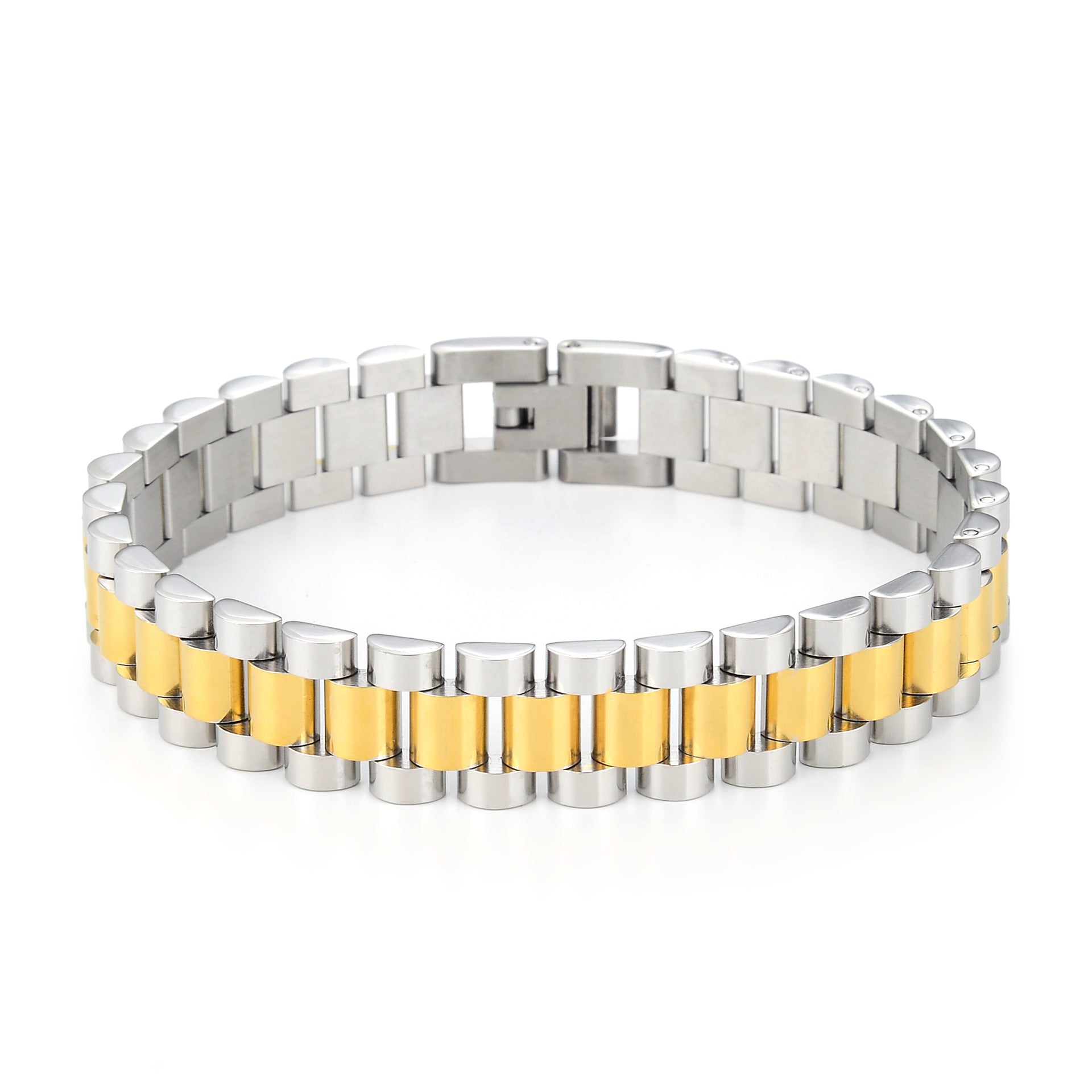 Wholesale 15MM Stainless Steel Men's Titanium Steel Bracelet Adjustable Bracelet ACC-BT-Qiaoa001