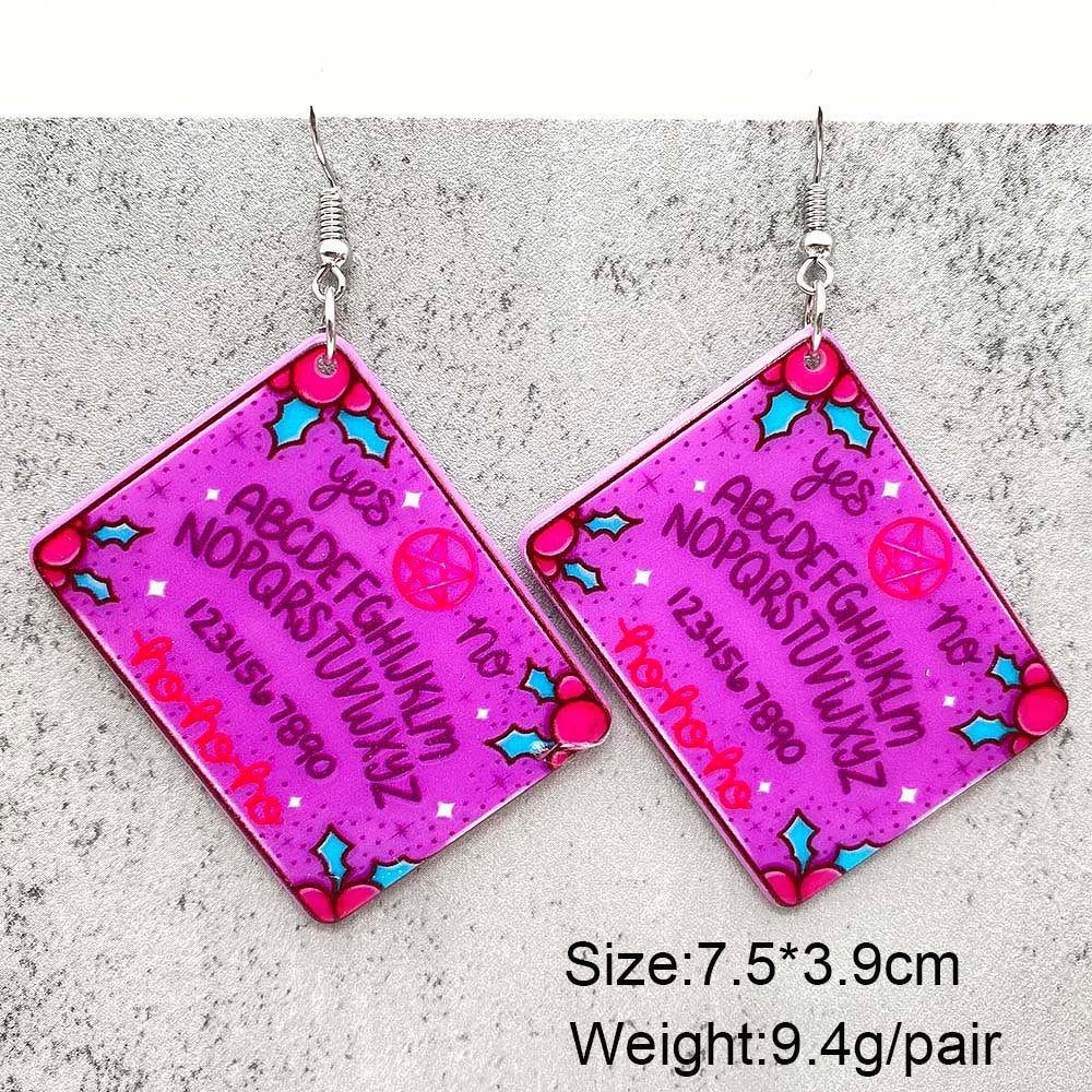 Wholesale Double-Sided Acrylic Earrings Pink Christmas Earrings