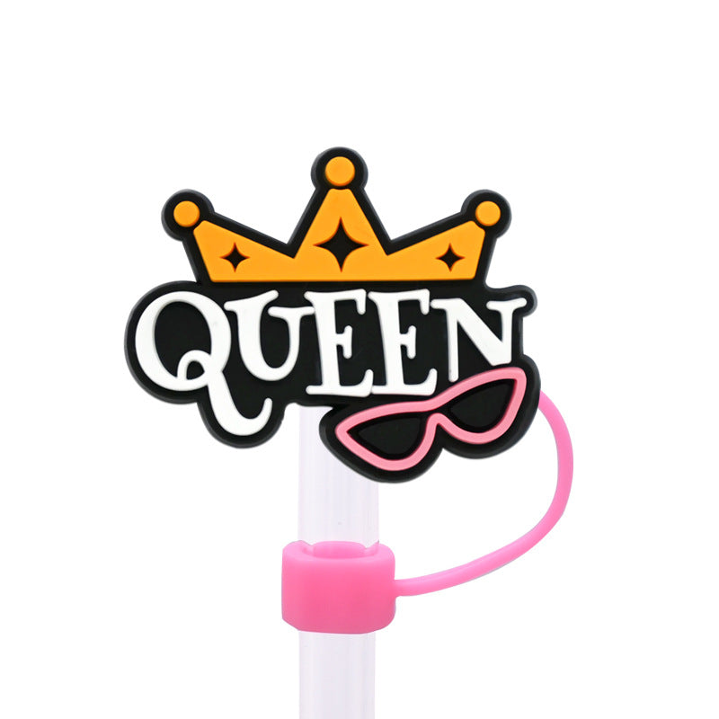 Wholesale Random 100pcs Women's Power Series Straw Cover 10MM Straw Tube Cap