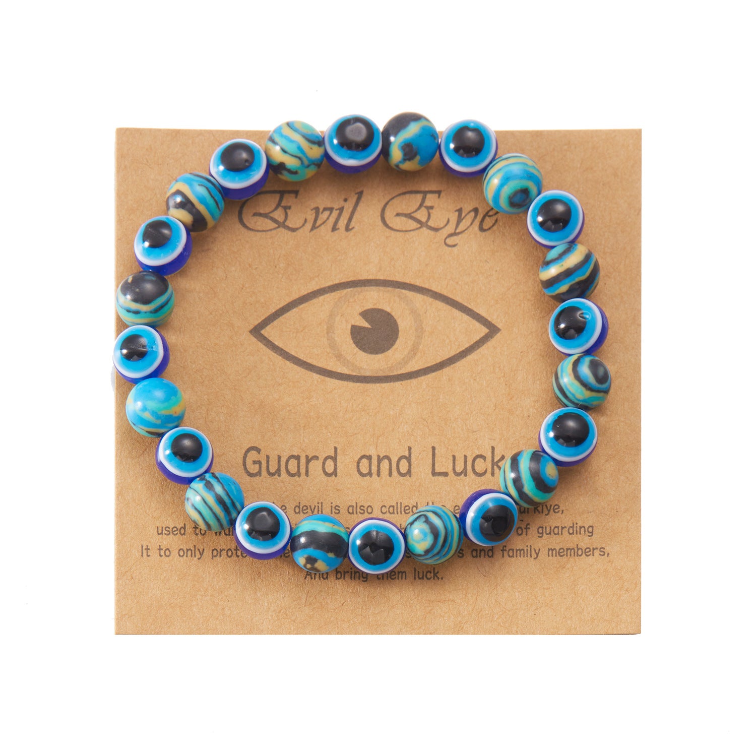 Wholesale  Evil Devil Eye Beaded  8mm  Beaded Stingy String Bracelet