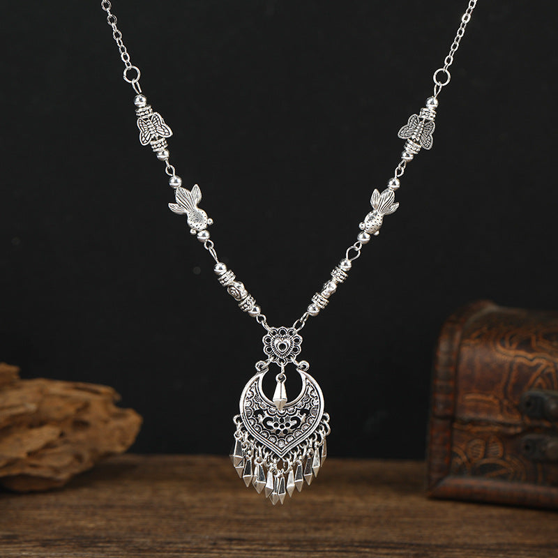 Wholesale Ethnic Style Tassel Vintage Necklace ACC-NE-Luox002