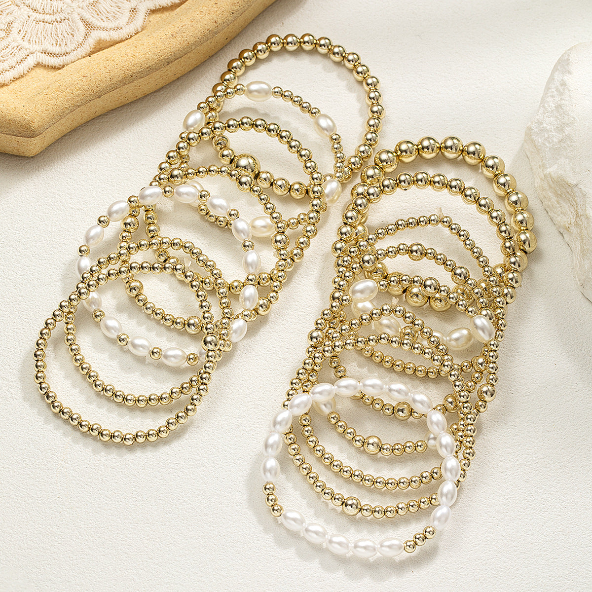 Wholesale Bohemian  Pearl Beaded Elastic Women's Bracelet