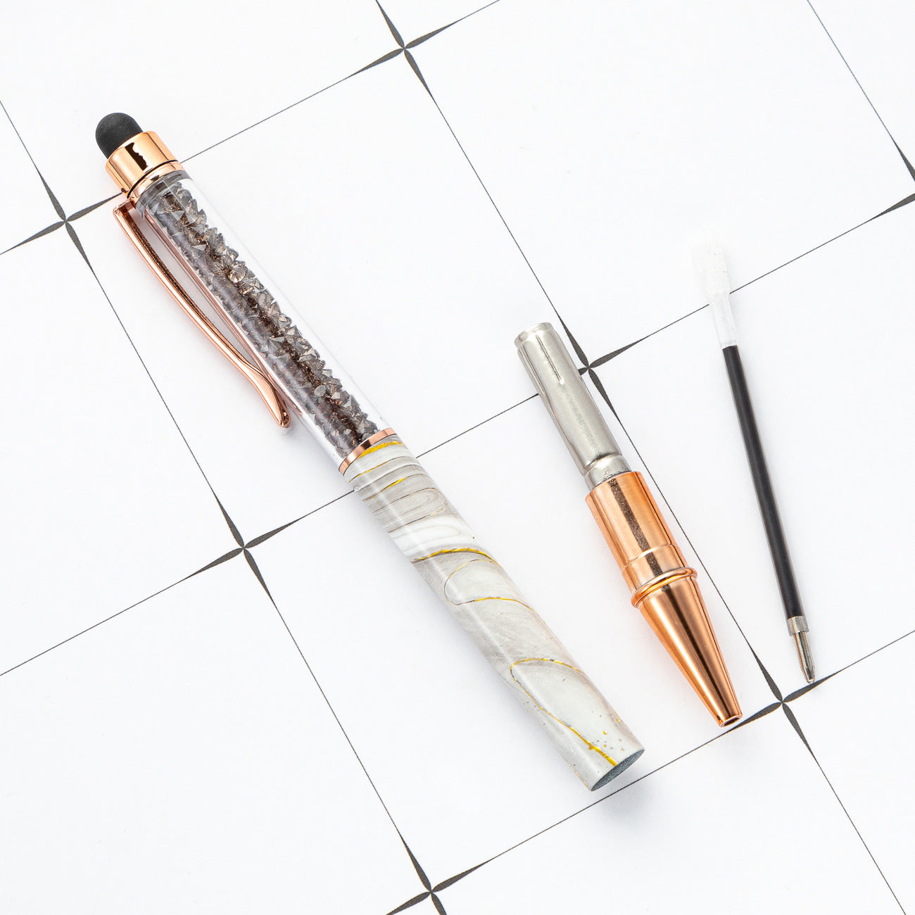 Wholesale Printed Film Ballpoint Pen Multi-color Marble Pattern Metal Pen ACC-PN-HuaHao007