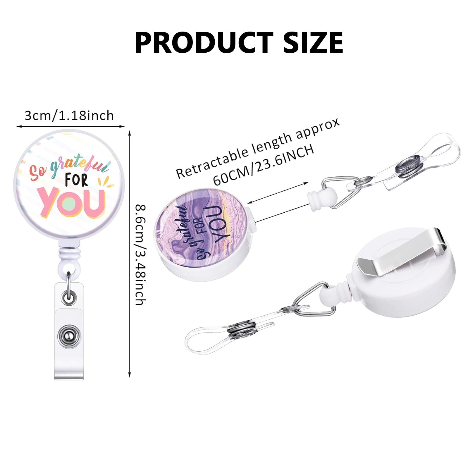 Wholesale Colorful Motivational Quote Acrylic ID Card Holder with Retractable Reel for Everyday Use Gift