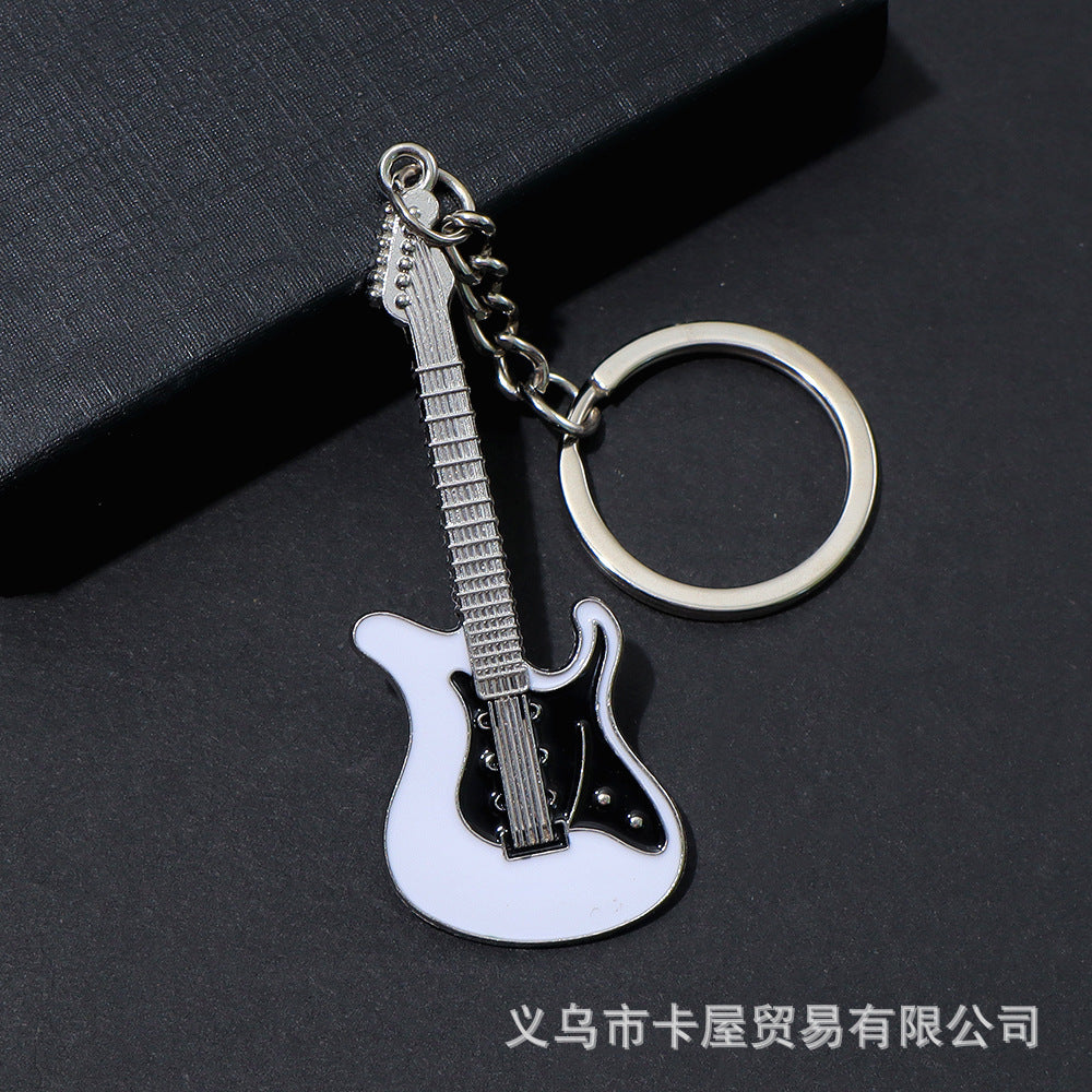 Wholesale Metal Guitar Music Festival Musical Instrument Creative Pendant Metal Paint Keychains ACC-KC-KaWu006