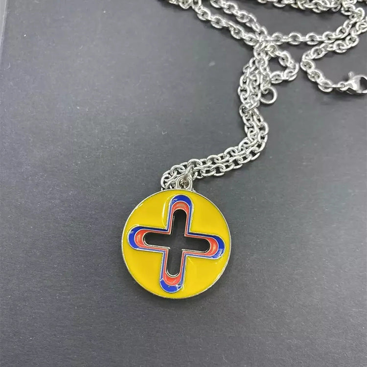 Wholesale Stainless Steel Cross Colorful Pendant Necklace