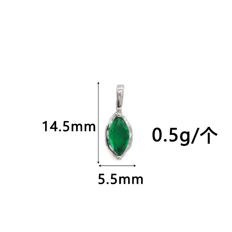 Wholesale Copper Gold-Plated Color-Preserving Pendant with Colorful Zircon Marquise