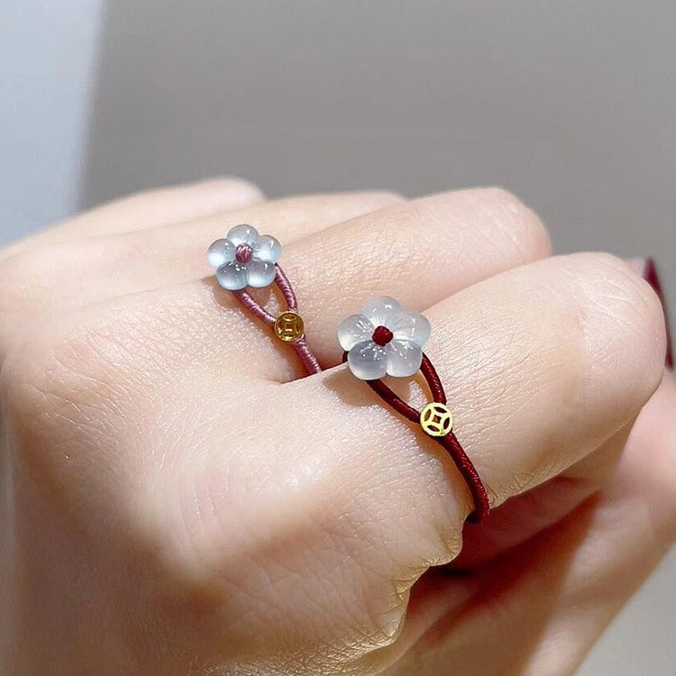 Wholesale Handwoven Pink Coin Ring Trendy Fashion Jewelry Accessory for Women