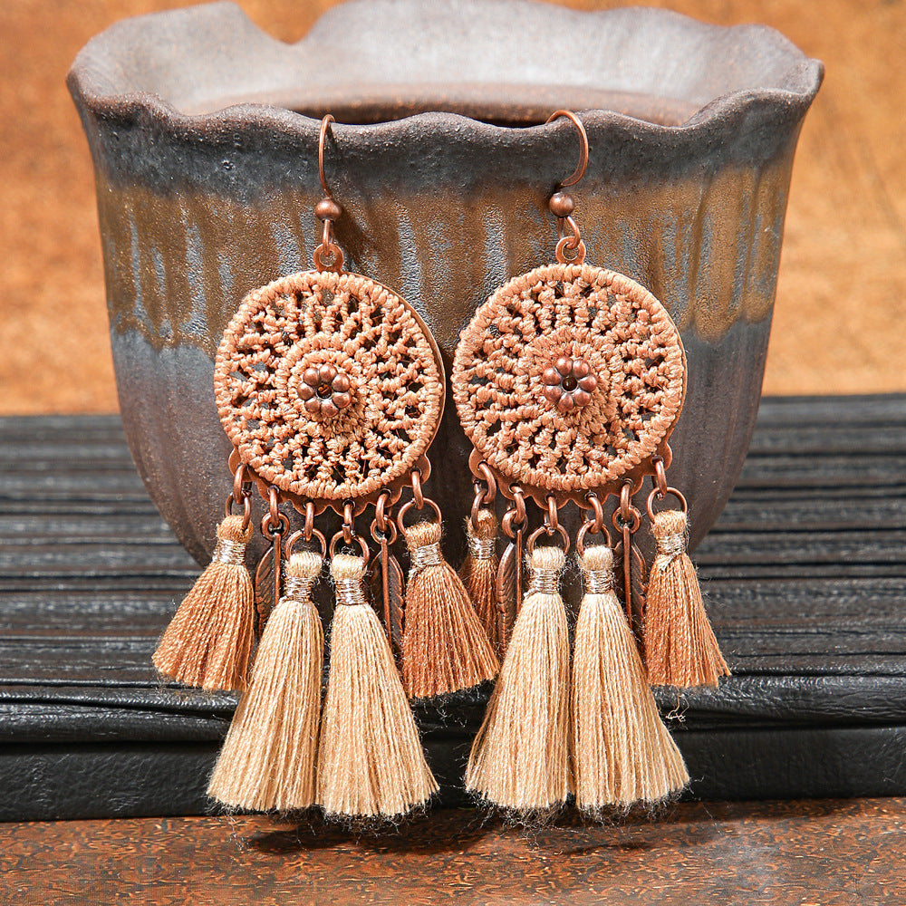 Wholesale Zinc Alloy Bohemian Geometric Tassel Earring Set - Trendy Jewelry Accessory for Boutique Resale