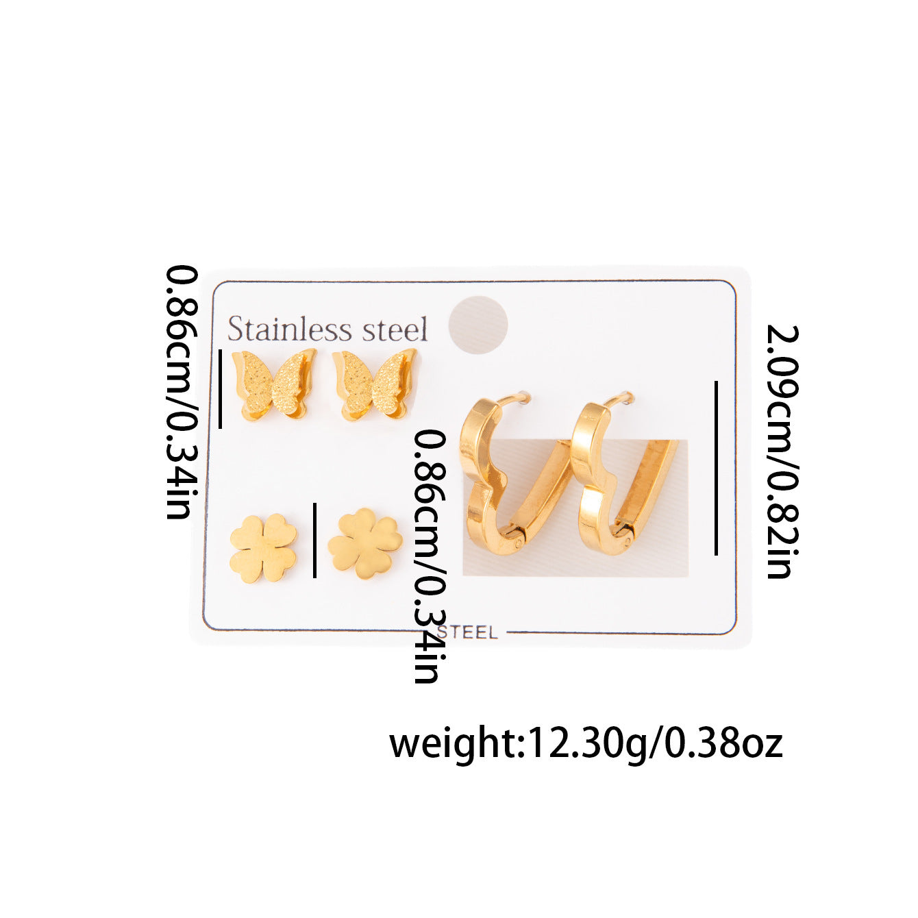 Wholesale Stylish Titanium Steel Love Earrings Set Fashion Jewelry for Party Wear