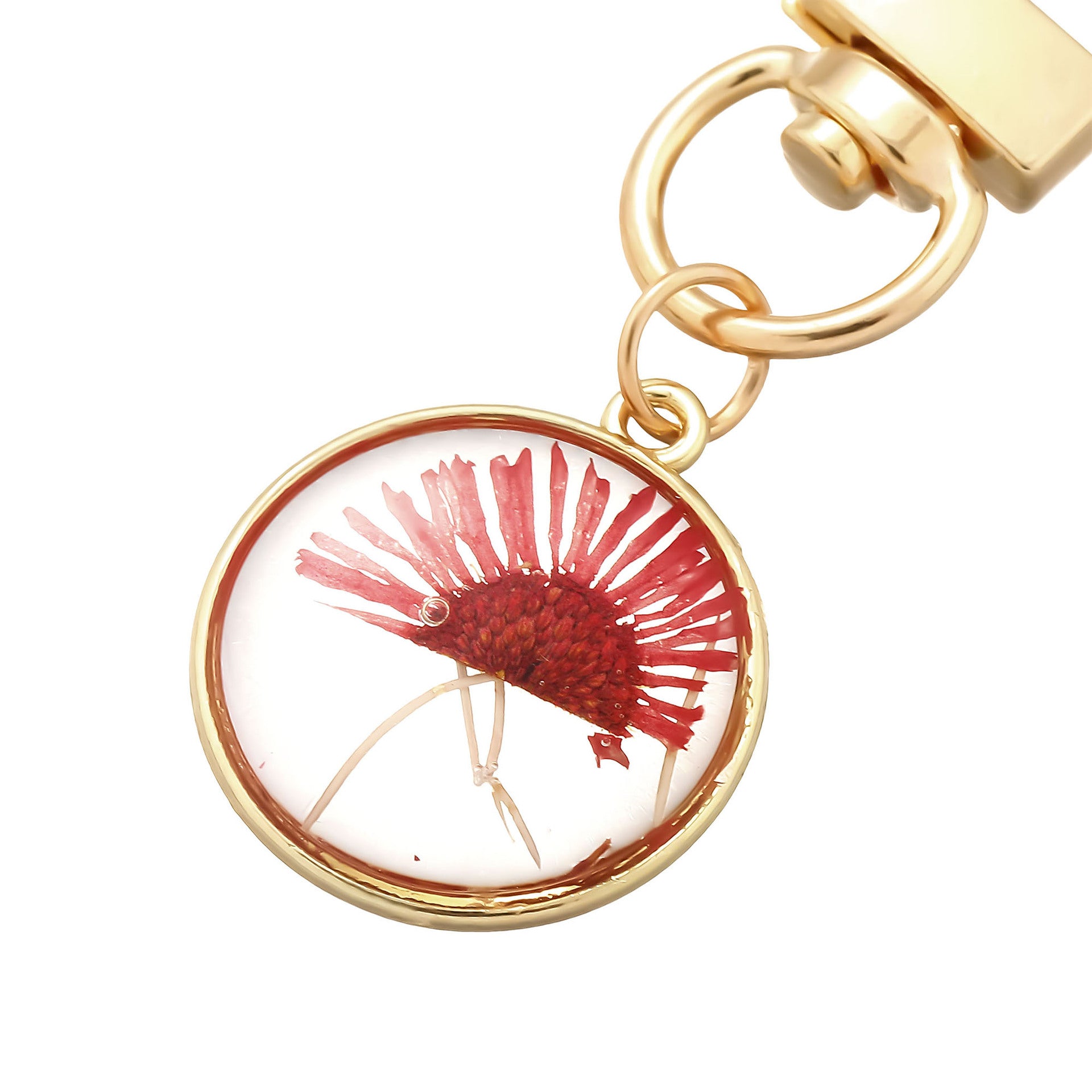 Wholesale Dried flower glue geometric heart keychains