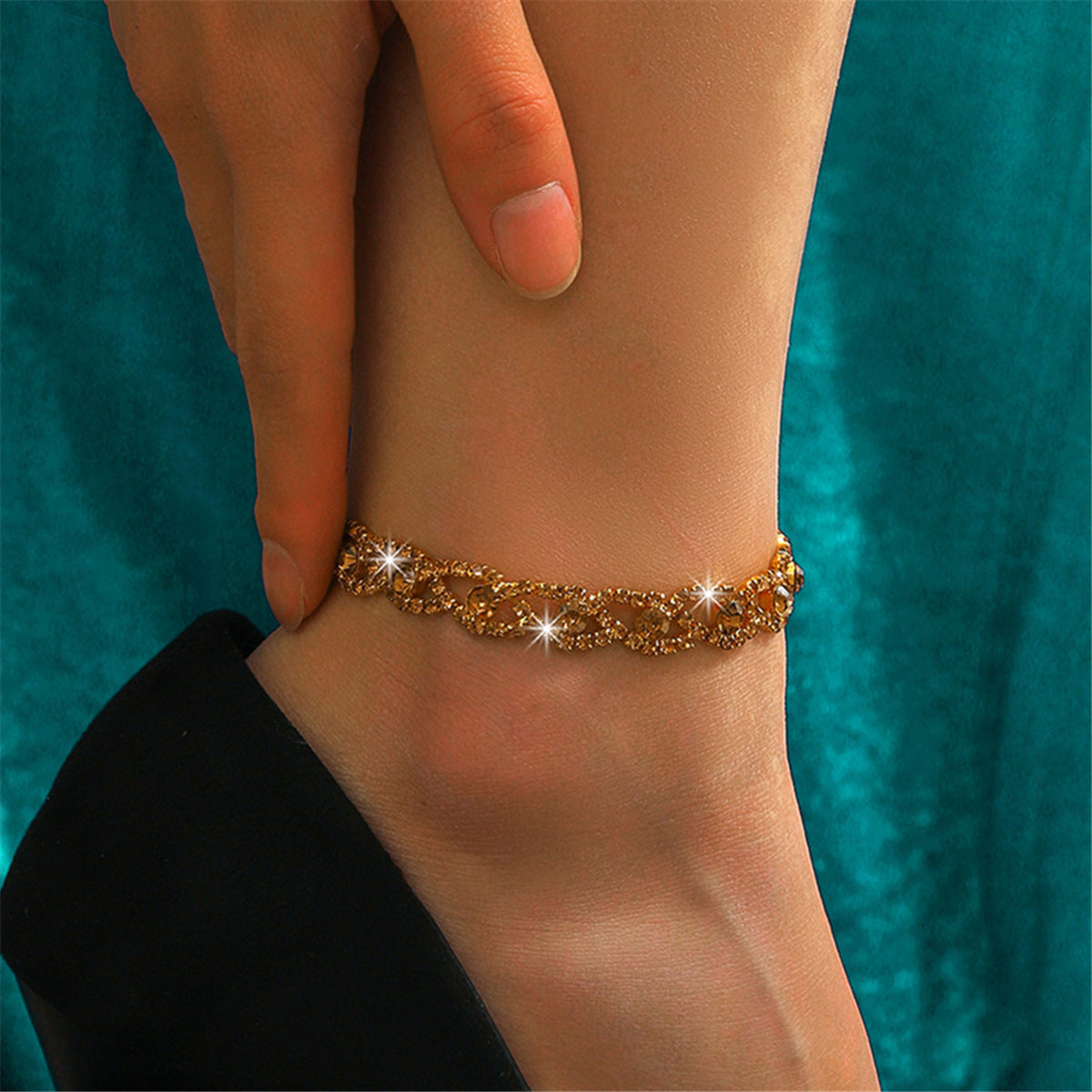 Wholesale full diamond luxury anklet