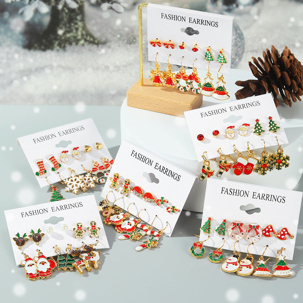 Wholesale Christmas Elk Earrings Set ACC-ES-Anduo001