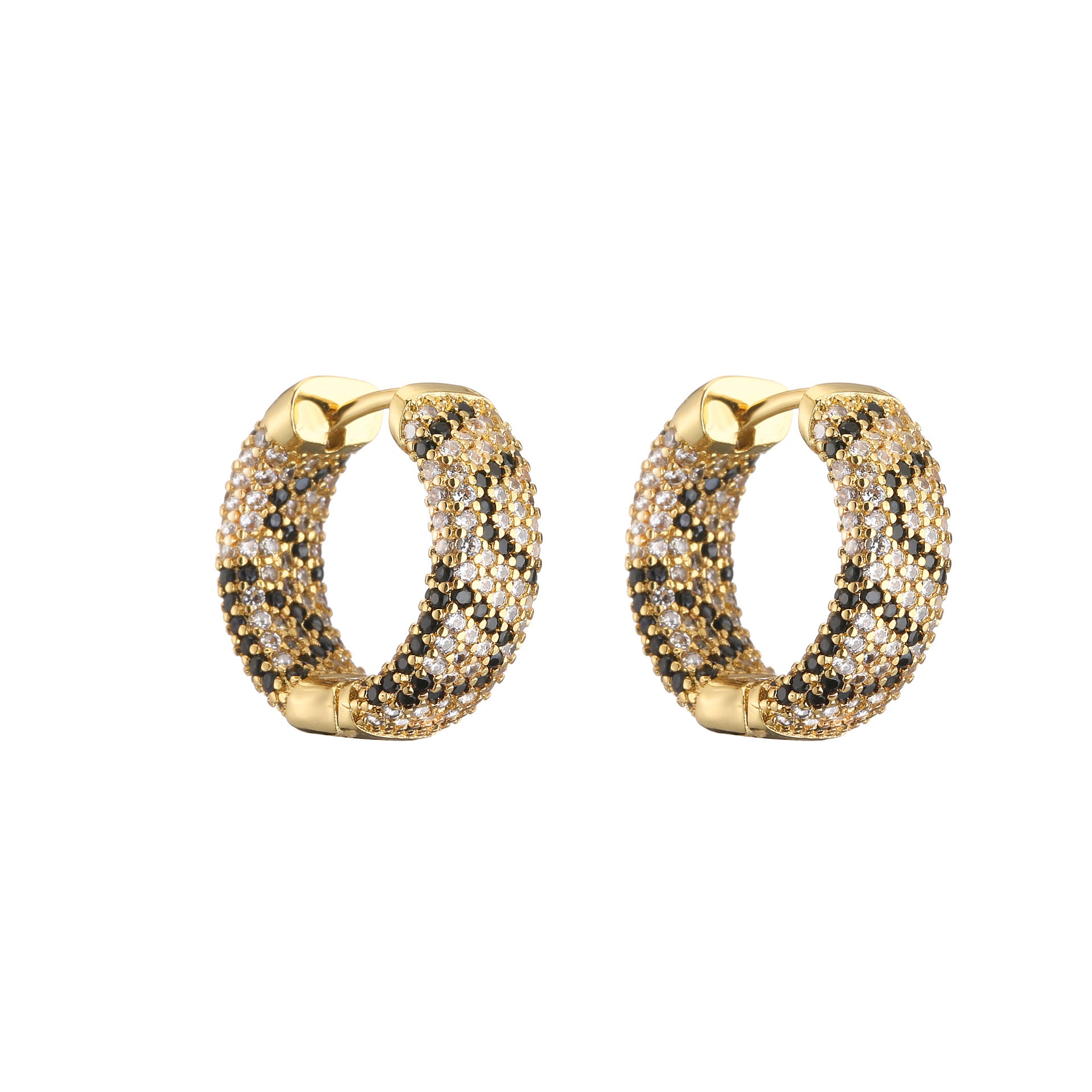 Wholesale Micro-Inlaid Zirconia Full Diamond Leopard Print Earrings