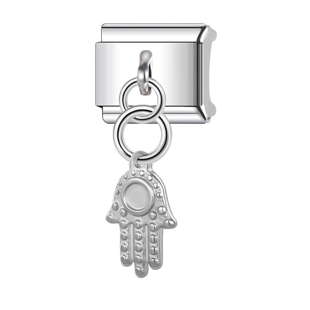 Wholesale Italian Charm Bracelet 9mm DIY 9mm Single-Section  Creative Stainless Steel Composable Bracelet