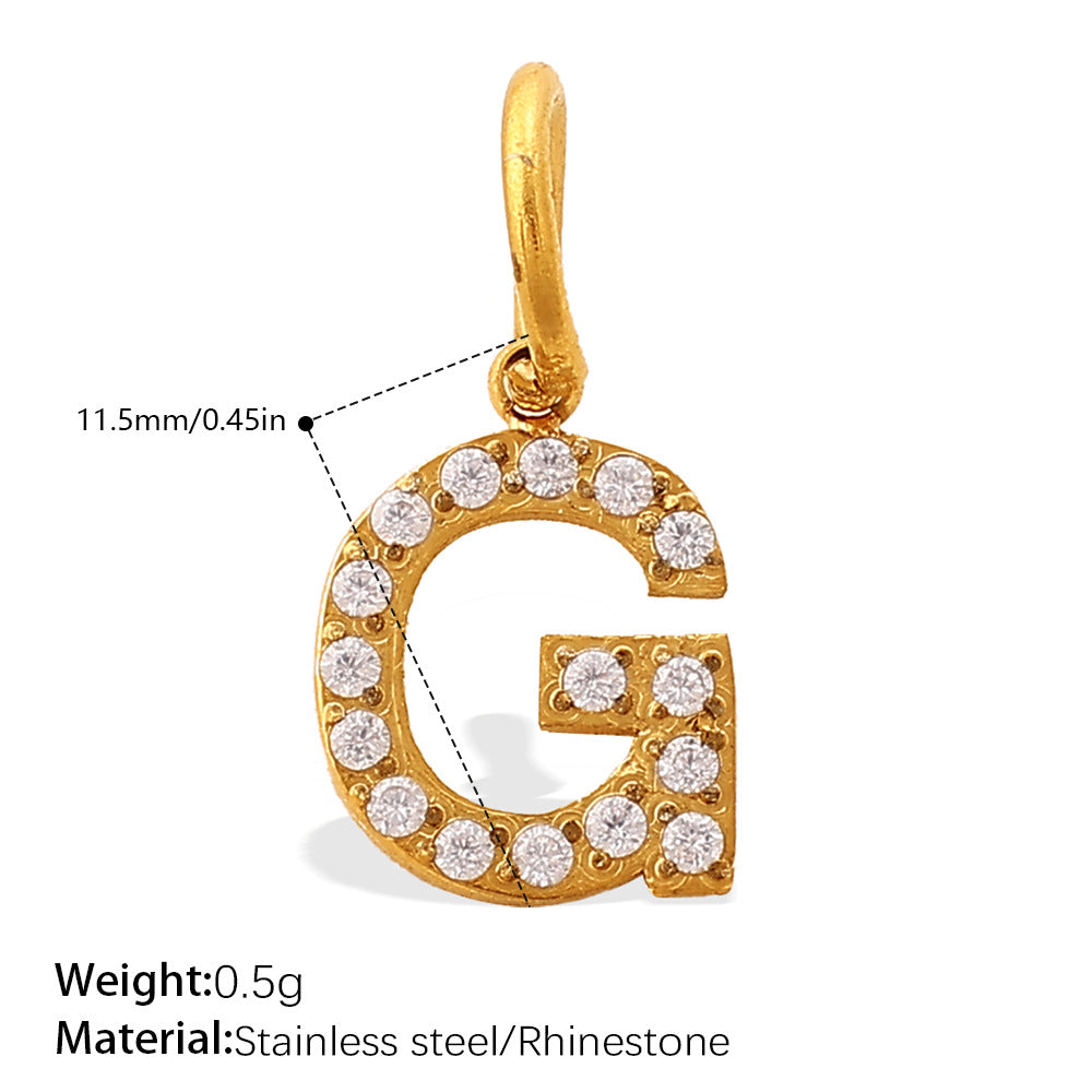 Wholesale Diamond-Encrusted 26 English Letter Charms for Jewelry